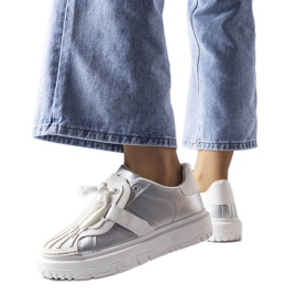 Silversneakers för damer på plattformen