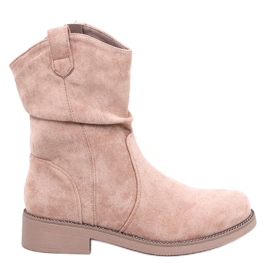 Platta mockastövlar för kvinnor, beige-khaki