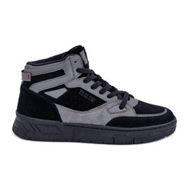 Sneakers i mocka herr Big Star OO174303 Hi-Poly System Svart-Grå