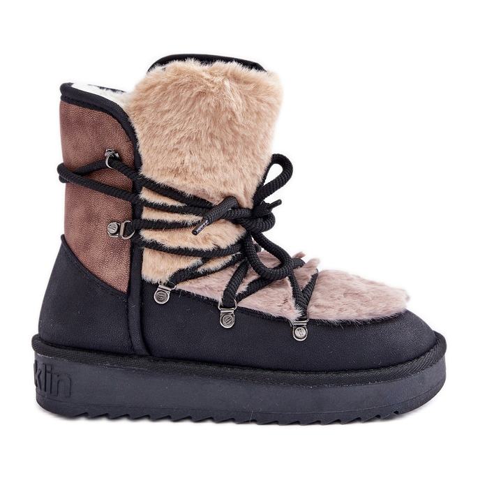 Snöskor för kvinnor med päls D.Franklin DFSH370012 Svart