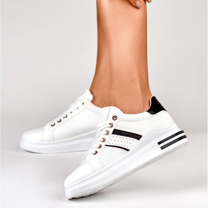 Damsportskor, platåsneakers, vita AD-732W/B