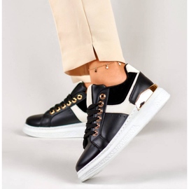 Plattsneakers för dam, svarta JF3060B