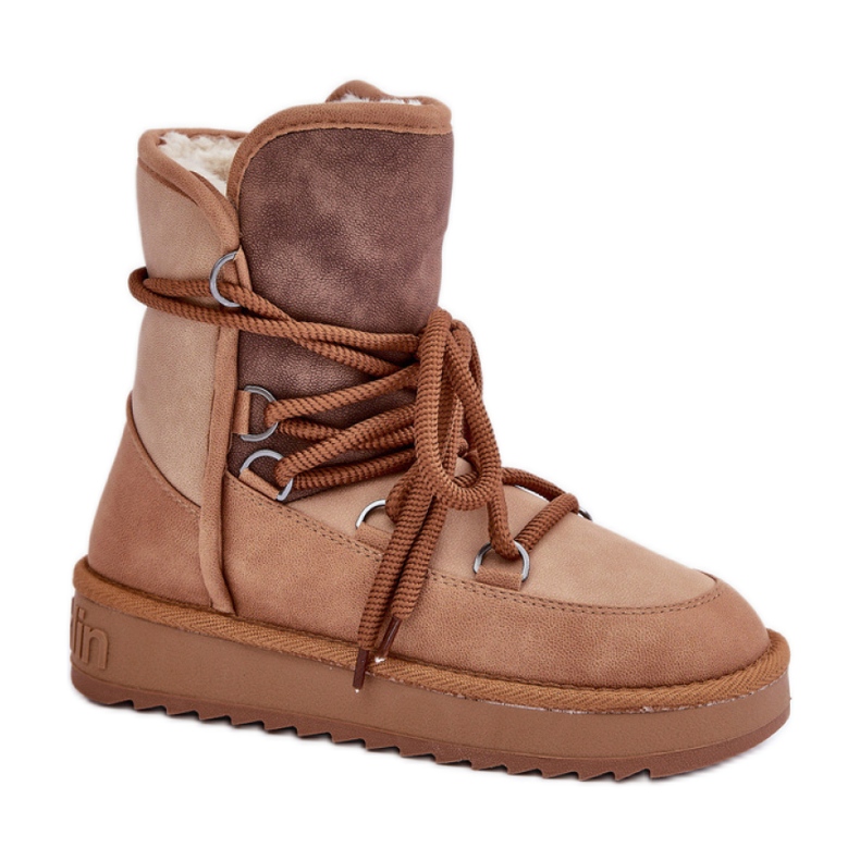 Pälsfodrade snöstövlar D.Franklin DFSH370013 kamel brun