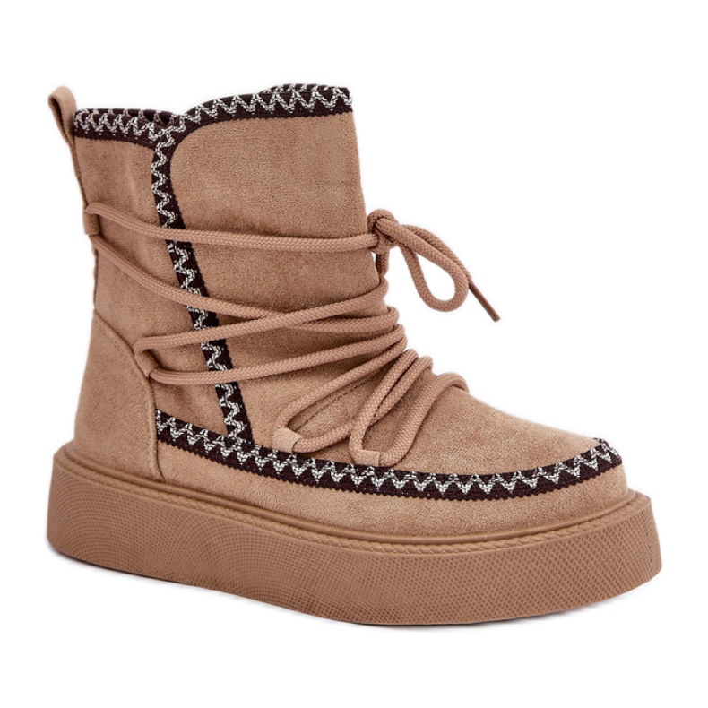 Isolerade snöstövlar för kvinnor MD1094-8 beige brun