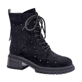 Women's Workers with Rhinestones MR880-017 svart