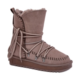 D.Franklin snökängor för kvinnor med päls DFSH375004, beige