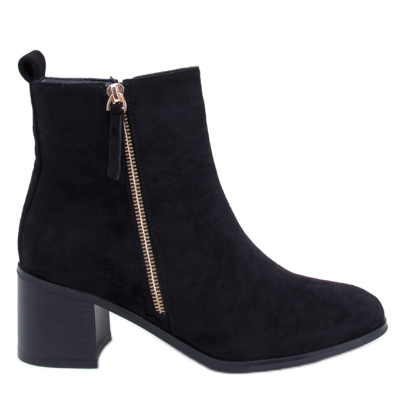 Högklackade stövlar i ekomocka, svarta