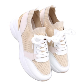 Plattsneakers för kvinnor, beige