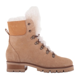 Marco Shoes Damstövlar isolerade med ull beige