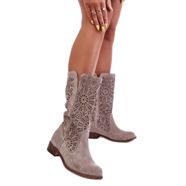 Stövlar med Lewski-mönster 3366/2 Cappuccino beige