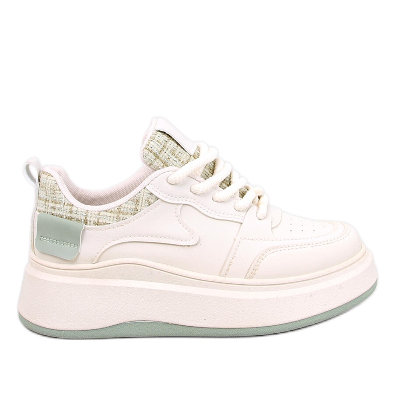 Kvinnors pastellbeige och gröna sneakers