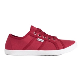 Röda låga sneakers för kvinnor