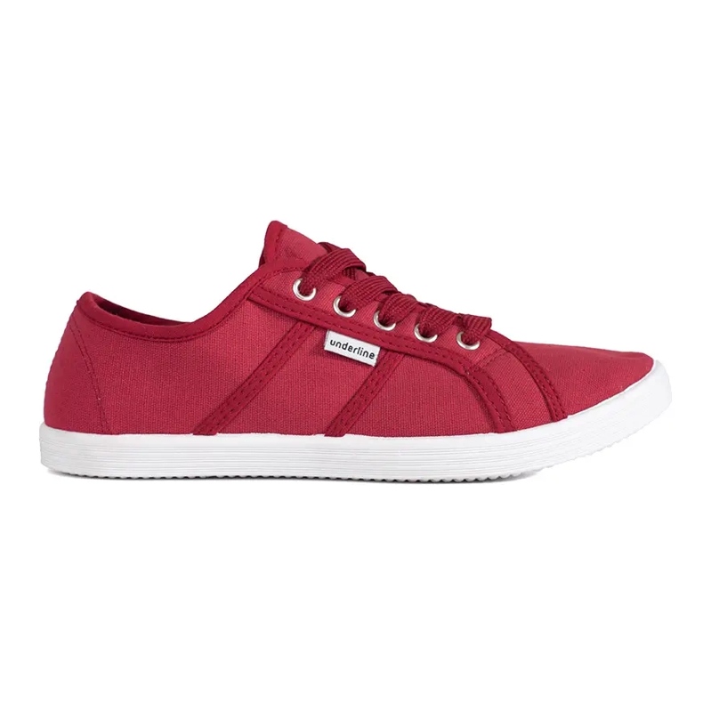 Röda låga sneakers för kvinnor