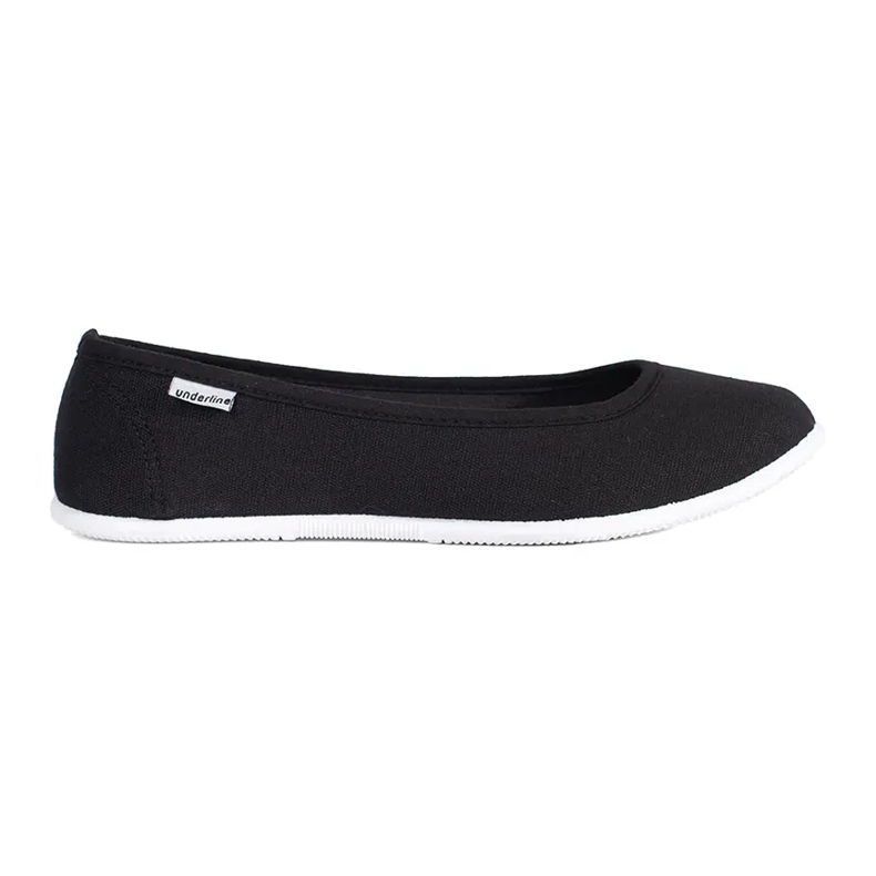 Balettlägenheter i svart tyg för kvinnor