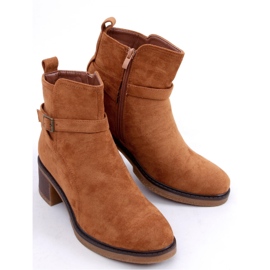 Aretha Camel bredklackade ankelboots - Inello brun