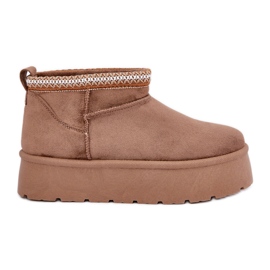 PG2 Plattformssnöskor med dekorativa broderier brun