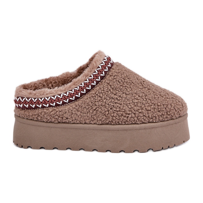 Brunt fårskinnssnöskor med päls