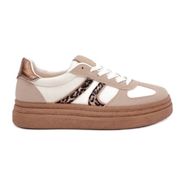 Platformsneakers dam, beige
