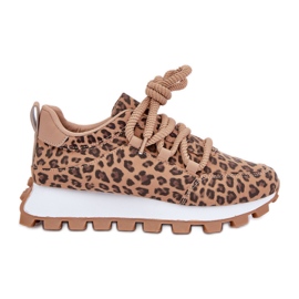 Bruna Leopard Sneakers Platform Sportskor beige