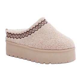 Beige plattformssnöskor för kvinnor