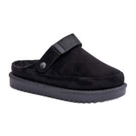 Svarta plattformstofflor för kvinnor