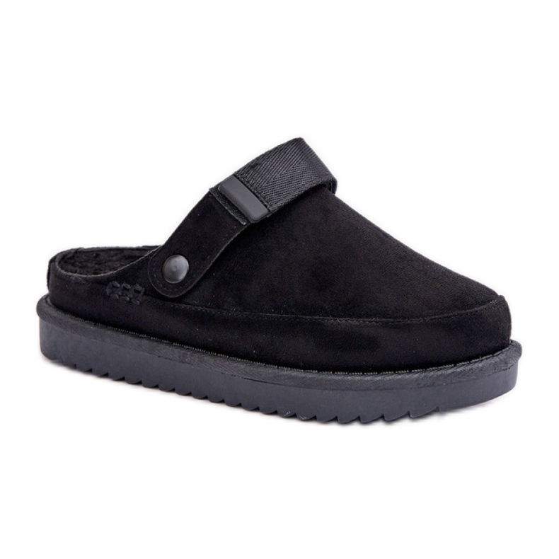 Svarta plattformstofflor för kvinnor