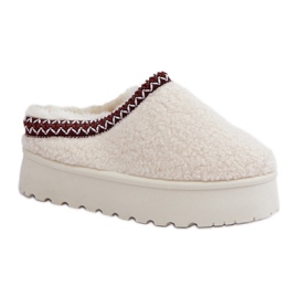 Beige plattformssnöskor för kvinnor