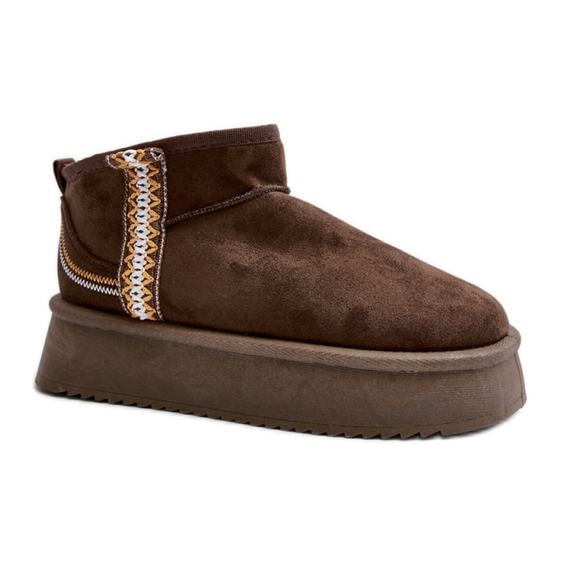 Snöskor för plattform för kvinnor, mocka, mörkgrön