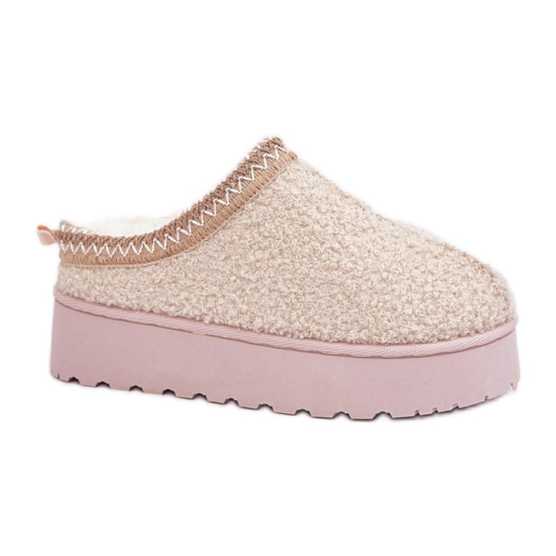 Beige plattformssnöskor för kvinnor