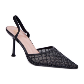 Modell Berilae B1639-202 Black Glitter höga klackar - Step in style svart