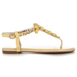 Vices Lackade sandaler i gula kristaller