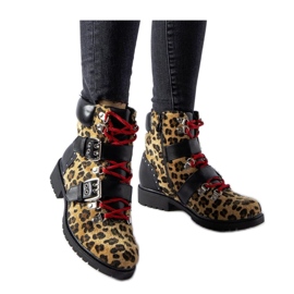 Svarta och beige leopardmönstrade ankelboots Baltimore - Solea