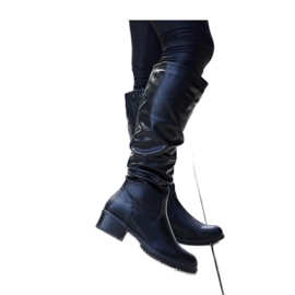 Svarta skrynkliga Angelico-stövlar - Solea