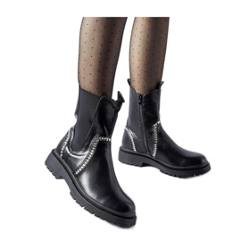 Svarta stövlar dekorerade med zirkoner Anastasio - Solea