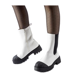 Vita klassiska isolerade Chelsea-stövlar från Porcigatone - Solea