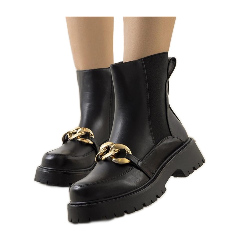 Svarta stövletter med hög sula Pesa - Solea