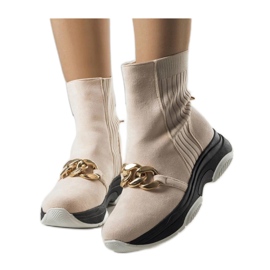 Beige isolerade ankelboots med Ulster-kedja - Solea