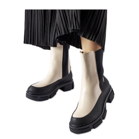 Beige och svarta slip-on ankelboots från Faisal - Solea