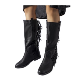 Svart Giorgia - Solea-klädda kilstövlar