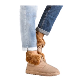 Beige isolerade snöstövlar med krage Edidda - Solea