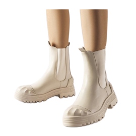 Beige isolerade massiva ankelboots från Albanese - Solea