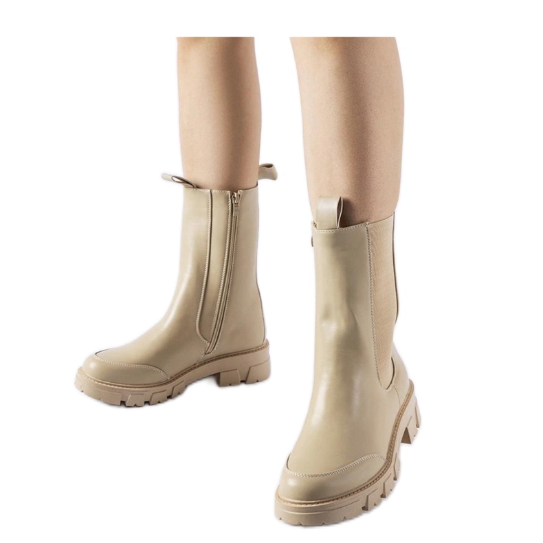High Beige massiva isolerade ankelboots