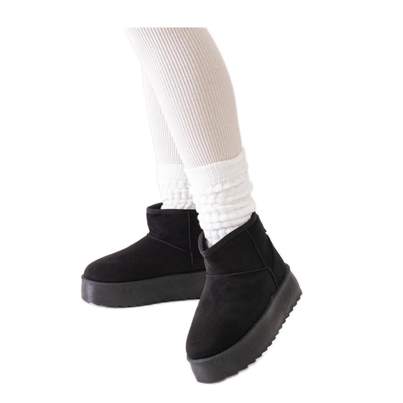 Svarta casual snökängor med hög plattform
