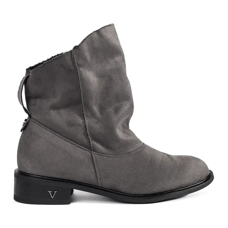 Shelvt Gråa stövletter med volang ovandel