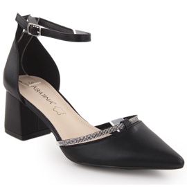 Svarta Sabatina spetsiga damsandaler med cubic zirconia