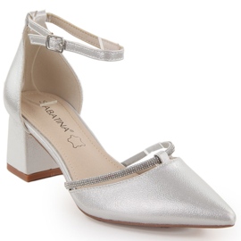 Silver Sabatina spetsiga damsandaler med cubic zirconia