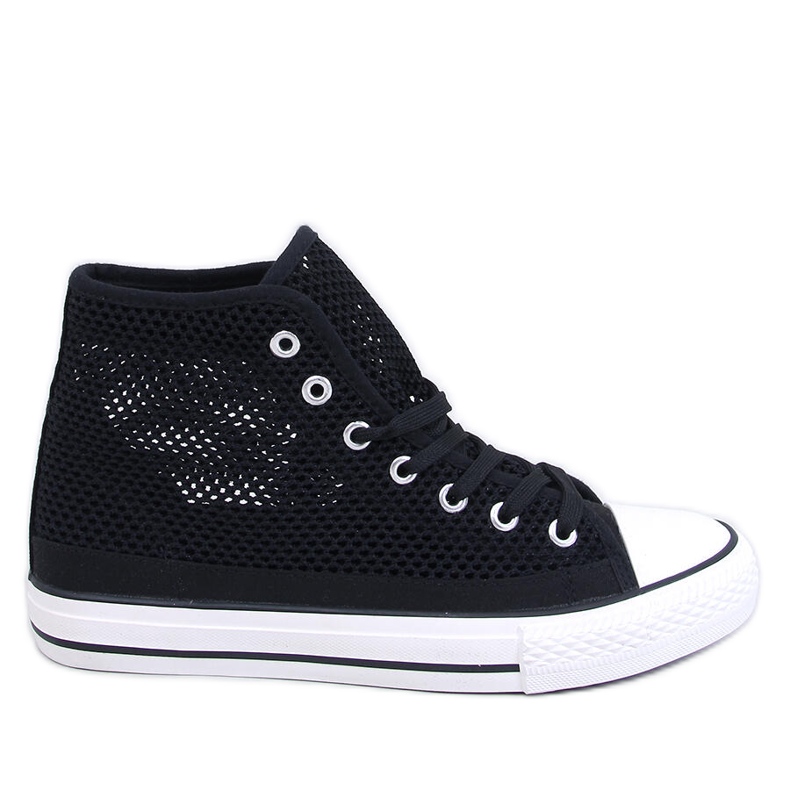 Genombrutna high-top sneakers Svarta