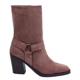 Cowboystövlar i kaki mocka brun