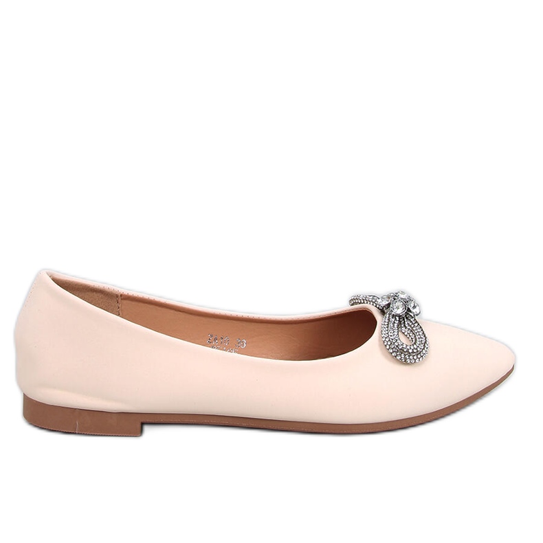 Seastar Beige balettlägenheter med cubic zirconia