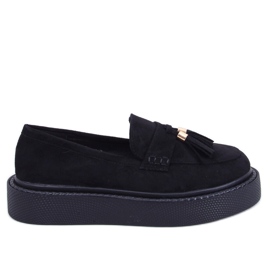 Plattform loafers med fransar Svart